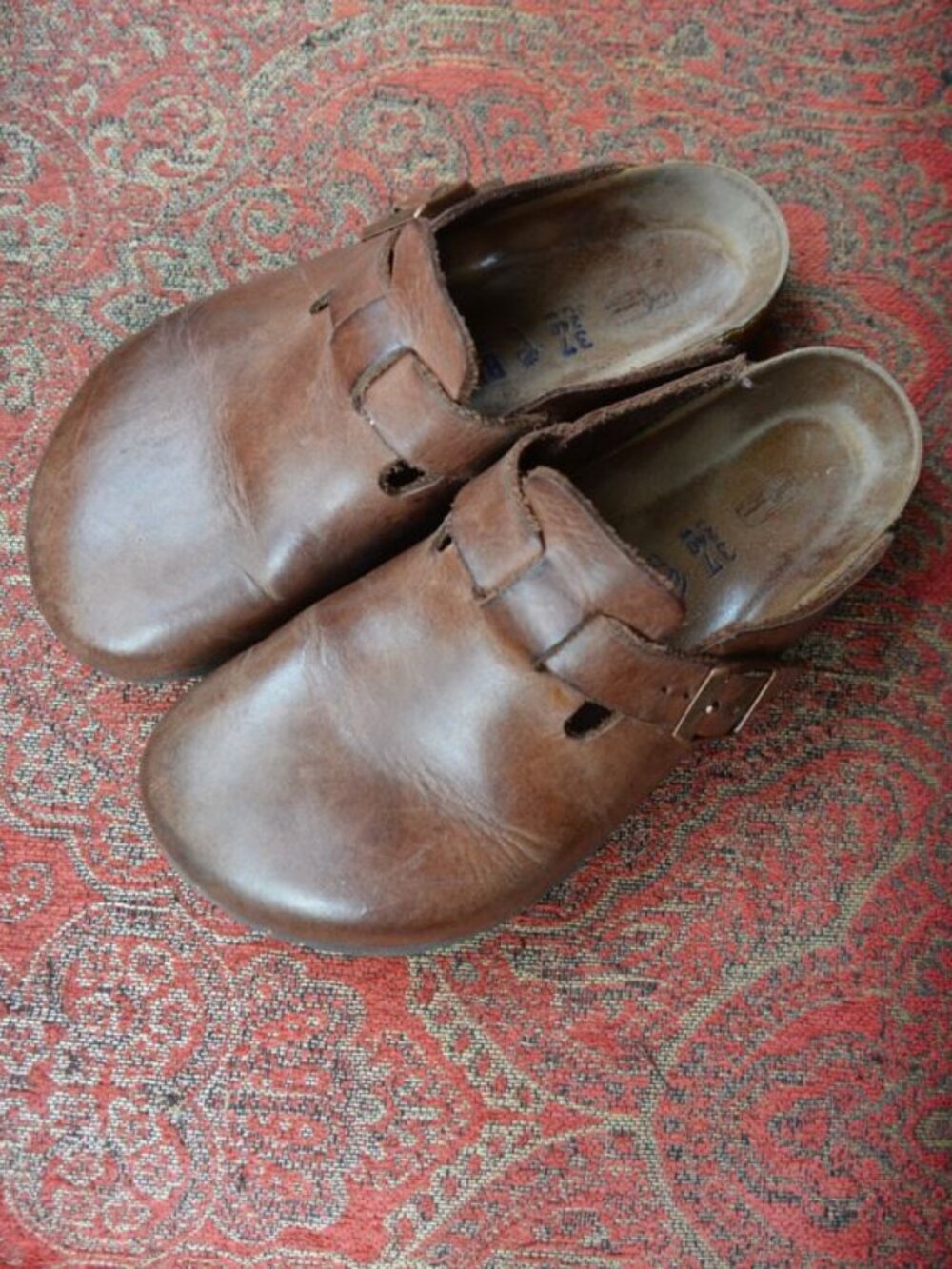 Boston Soft Footbed Oiled Leather Habana Birkenstock Clogs (Size 6-6.5) EUC